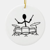 Drummer Strichmännchen Keramik Ornament (Vorne)