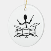 Drummer Strichmännchen Keramik Ornament (Links)