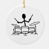 Drummer Strichmännchen Keramik Ornament (Hinten)