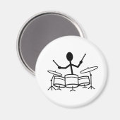 Drummer Strichmännchen Magnet (Vorderseite/Rückseite)