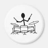 Drummer Strichmännchen Magnet (Vorne)