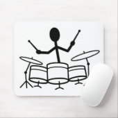 Drummer-Strichmännchen Mousepad (Mit Mouse)