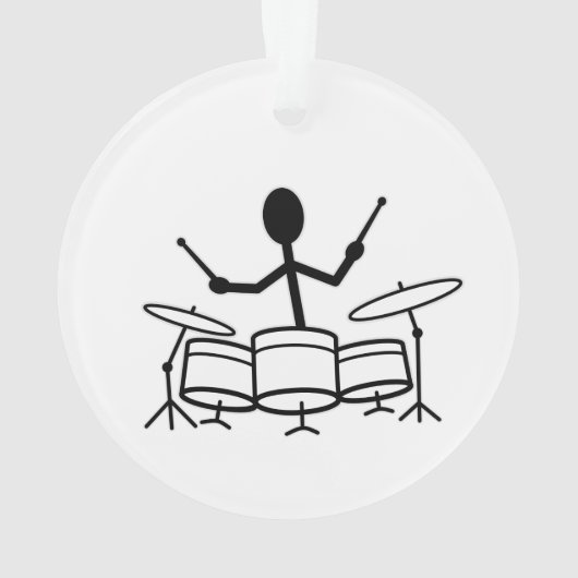 Drummer Strichmännchen Ornament (Rückseite)