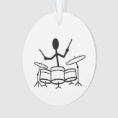 Drummer Strichmännchen Ornament (Vorderseite)