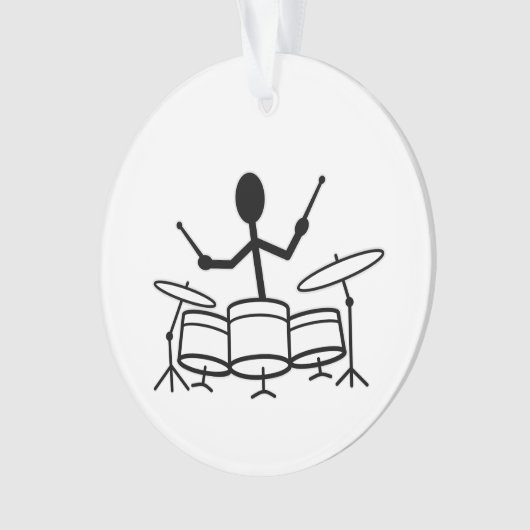 Drummer Strichmännchen Ornament (Vorderseite)