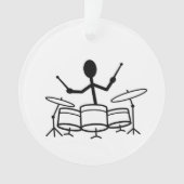 Drummer Strichmännchen Ornament (Vorderseite)