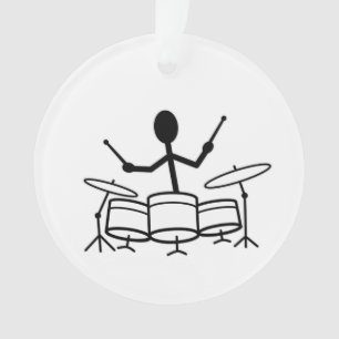 Drummer Strichmännchen Ornament
