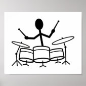 Drummer Strichmännchen Poster (Vorne)