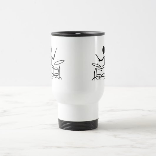 Drummer Strichmännchen Reisebecher (Mittel)