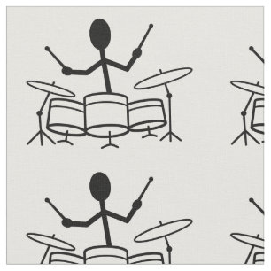 Drummer Strichmännchen Stoff