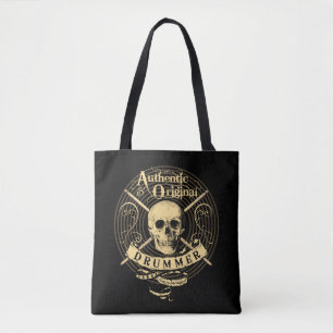 Drummer Tote Bag Skull Drums Musician Rocker Bag Tasche