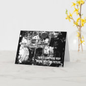 Drummer tötet es! Geburtskarte Karte (Gelbe Blume)