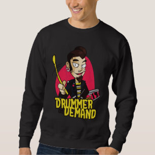 Drummer-Typ mit Drumsticks-Design Sweatshirt