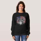 Drummer USA Flag Drum Set American 4th Of July Dru Sweatshirt (Vorne ganz)