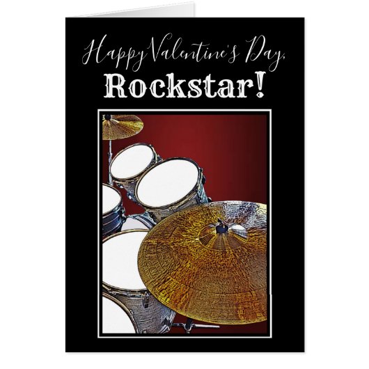 Drummer Valentine Card Drum Kit Rockstar Snare (Vorne)