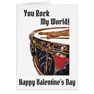 Drummer Valentine Card Musiker Snare Drum Card