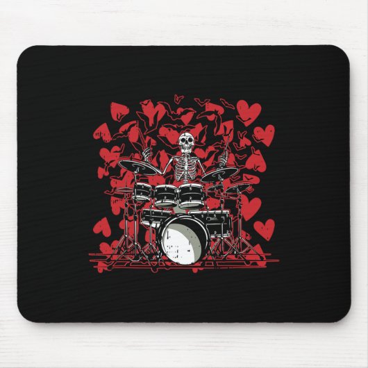 Drummer Valentinstag Rock'n'Roll Drum Music Liebe Mousepad (Vorne)