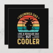 Drummer Vater Einladung (Vorne/Hinten)