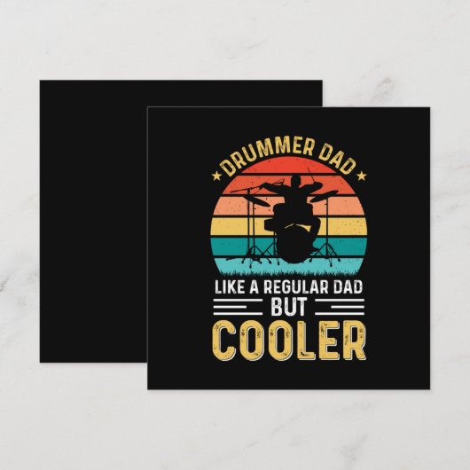 Drummer Vater Einladung (Vorne/Hinten)