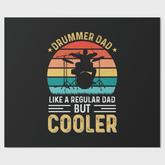 Drummer Vater Geschenkpapier (Flach)
