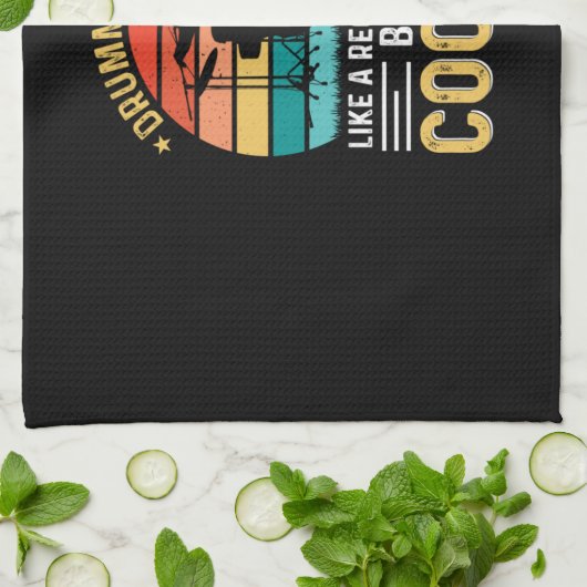 Drummer Vater Geschirrtuch (Gefaltet)