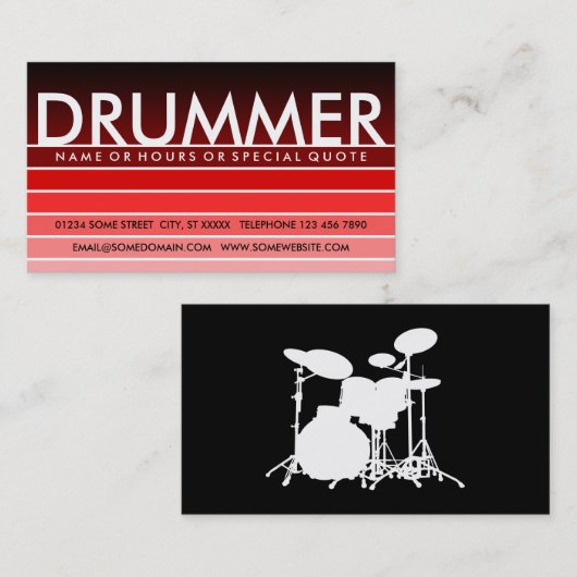 DRUMMER VISITENKARTE (Vorne/Hinten)