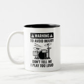 Drummer Warning Zweifarbige Tasse (Links)