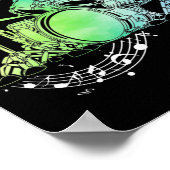 Drummer Watercolor Drummer Musiker Drumsticks Poster (Ecke)