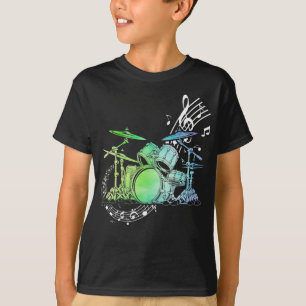 Drummer Watercolor Drummer Musiker Drumsticks T-Shirt