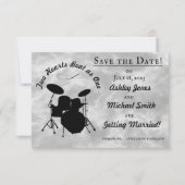 Drummer Wedding Rock & Roll Save the Date Drum Kit RSVP Karte (Vorderseite)