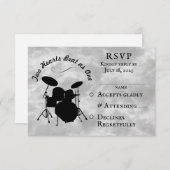 Drummer Wedding RSVP Musician Wedding Drum Kit (Vorne/Hinten)