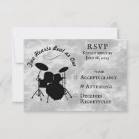 Drummer Wedding RSVP Musician Wedding Drum Kit