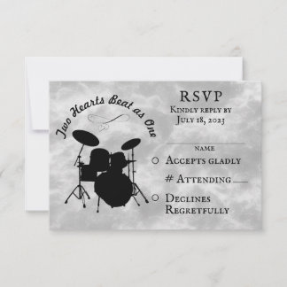 Drummer Wedding RSVP Musician Wedding Drum Kit