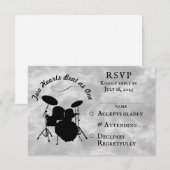 Drummer Wedding RSVP Musician Wedding Drum Kit Karte (Vorne/Hinten)