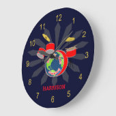 Drummer Worlds Bestes Funny Personalisiert Große Wanduhr (Winkel)