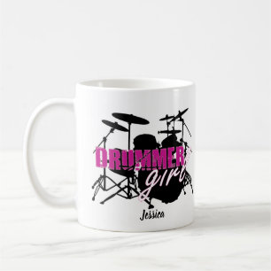 Drummerin Vorname Niedlicher Lila Schwarzer Text Kaffeetasse