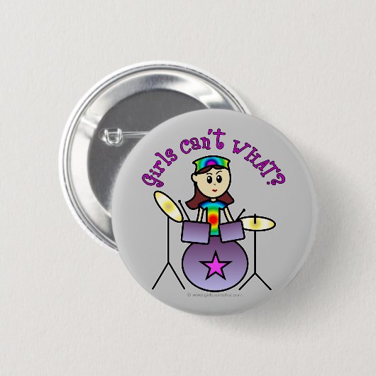 Drummermädchen Button (Vorne & Hinten)