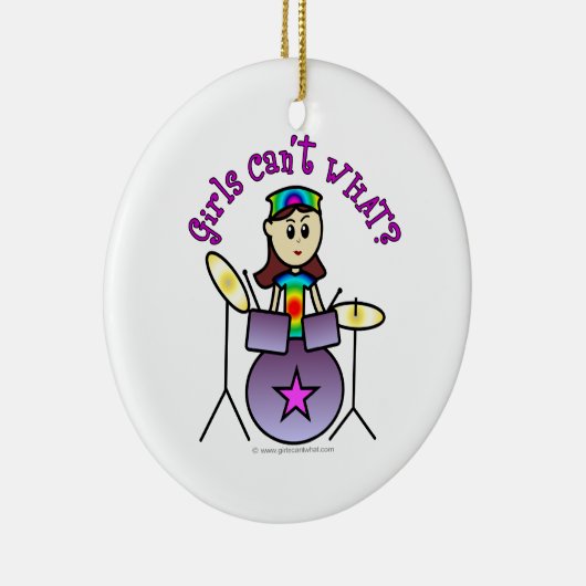 Drummermädchen Keramik Ornament (Rechts)