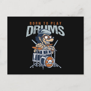 Drummers Drumming Musician Gift Born To Play Drums Postkarte