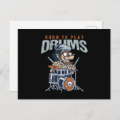 Drummers Drumming Musician Gift Born To Play Drums Postkarte (Vorne/Hinten)