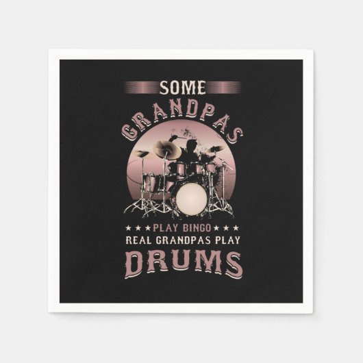 Drummers Music Lovers Drumming Musicians Real Gran Serviette (Vorderseite)