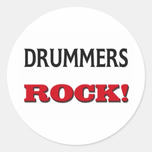 Drummers Rock Runder Aufkleber (Vorderseite)