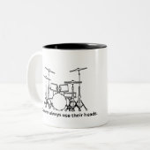 Drummers Use Their Heads Zweifarbige Tasse (Vorderseite Links)