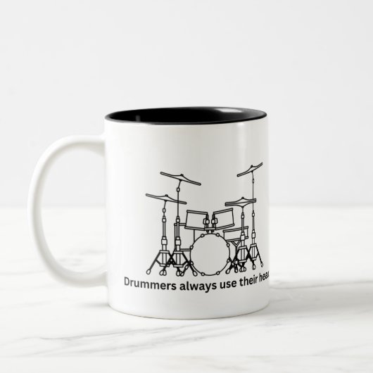 Drummers Use Their Heads Zweifarbige Tasse (Links)