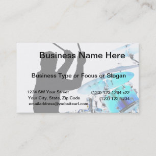 Drummerstiche in Luftschattenblauer Invert Visitenkarte