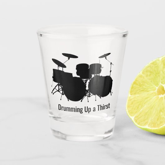 Drumming Drum Set Design Shotglas Schnapsglas (Vorderseite)