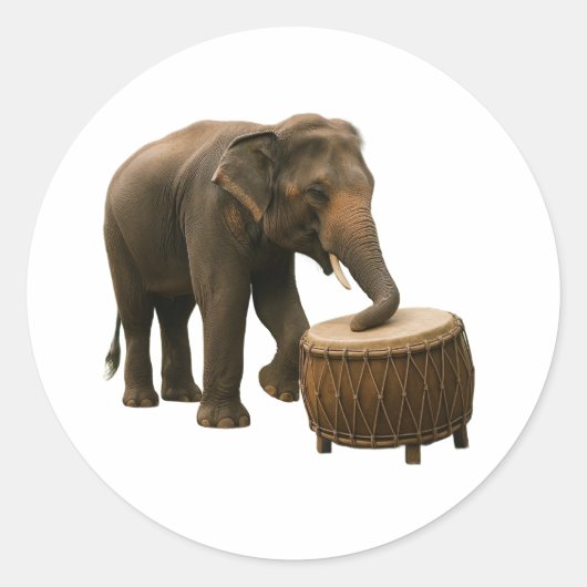 Drumming Elephant Sticker (Vorderseite)