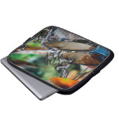 Drumming in Aktion Laptopschutzhülle (Vorne Knopf)