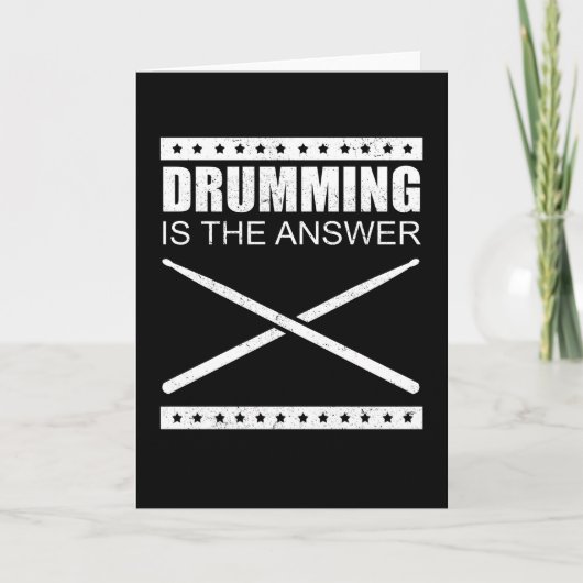 Drumming ist die Antwort | Drums Drummer Gift Karte (Vorderseite)