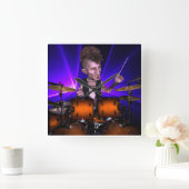 Drumming mit Lasern Square Wall Clock Quadratische Wanduhr (Zuhause)